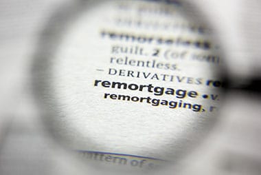 the word remortgage in the dictionary